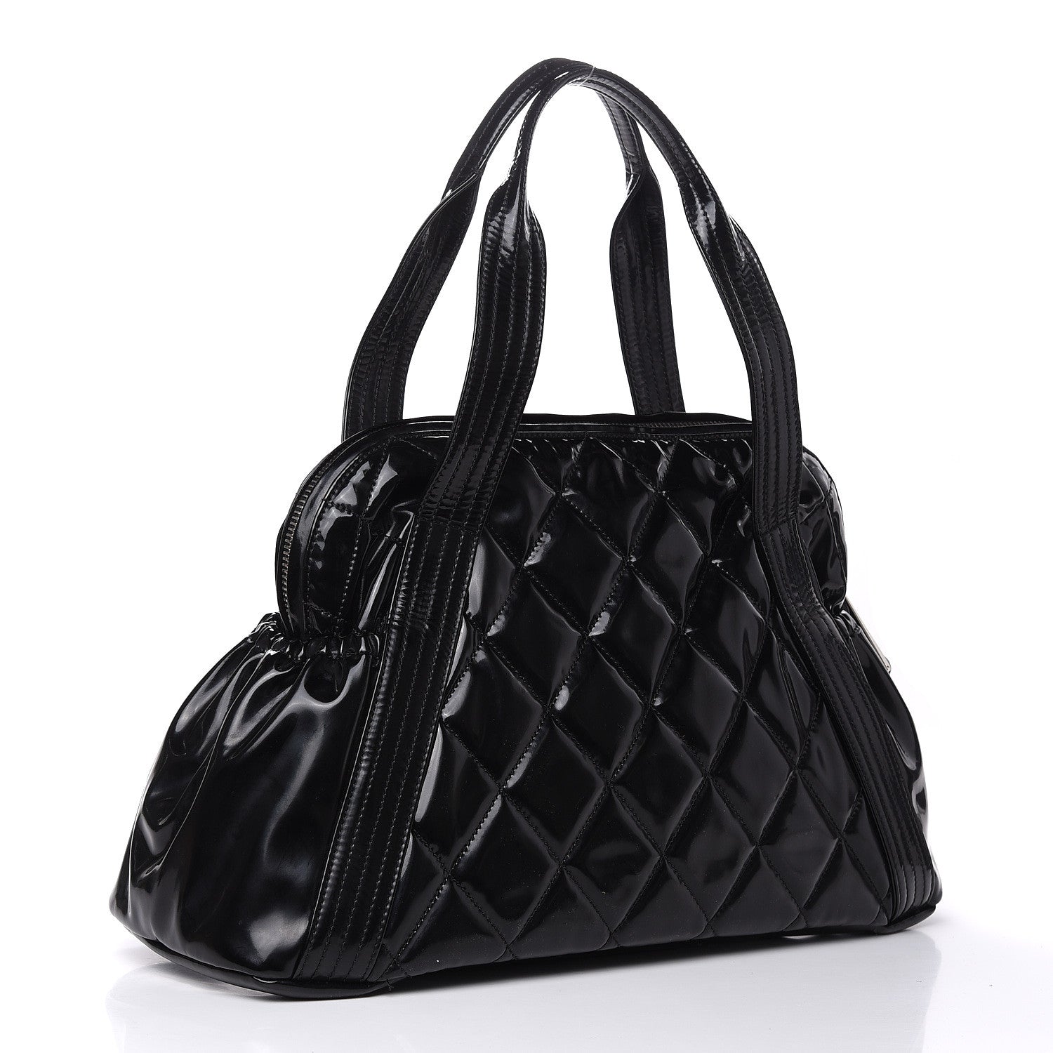 Chanel Vinyl Quilted CC Large Tote Black 3 of 13