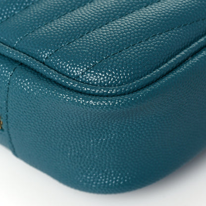 Saint Laurent Grain De Poudre Matelasse Monogram Mini Lou Camera Bag Blue Vert 10 of 12