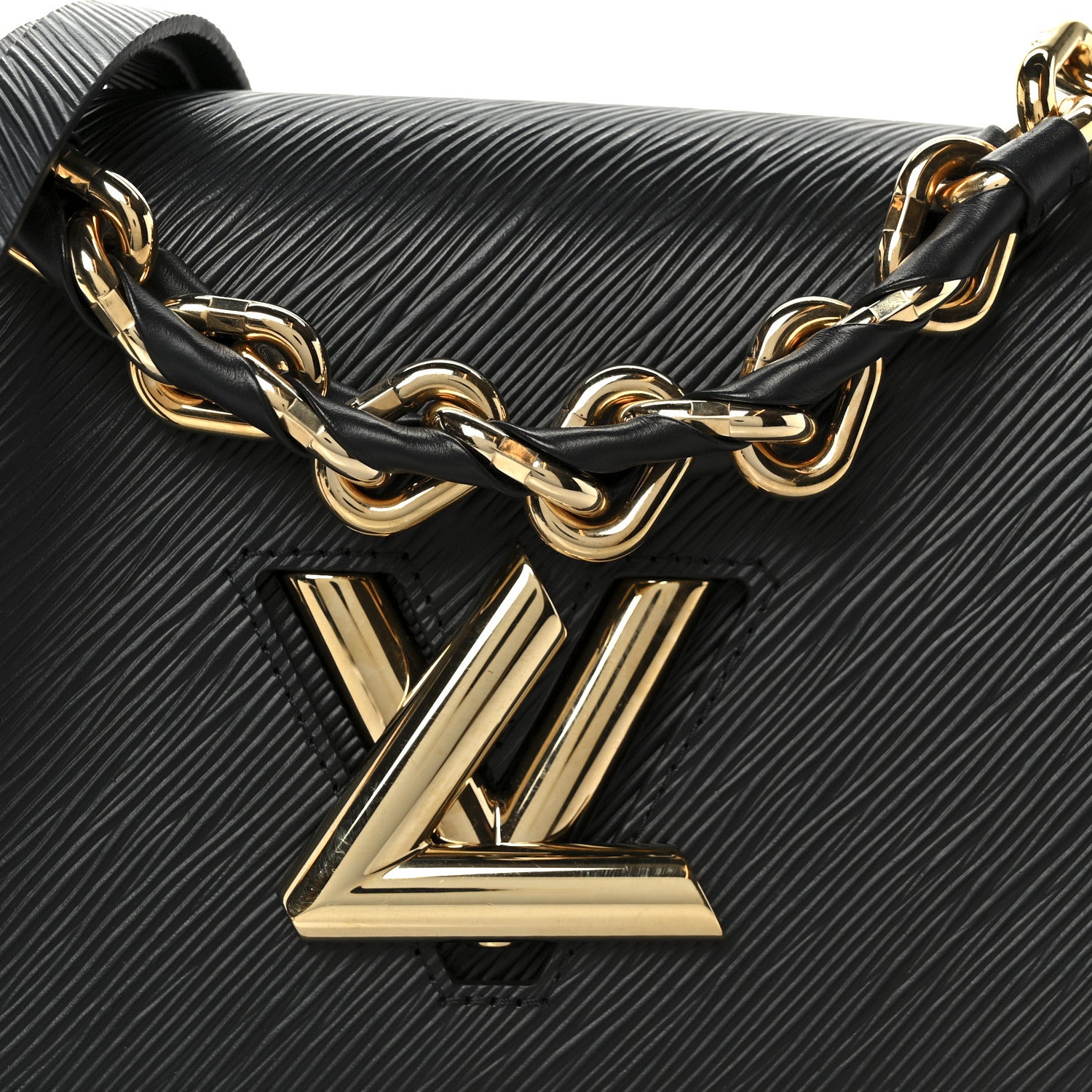 Louis Vuitton Epi Twist Braided Strap Shoulder Bag MM Black 7 of 9