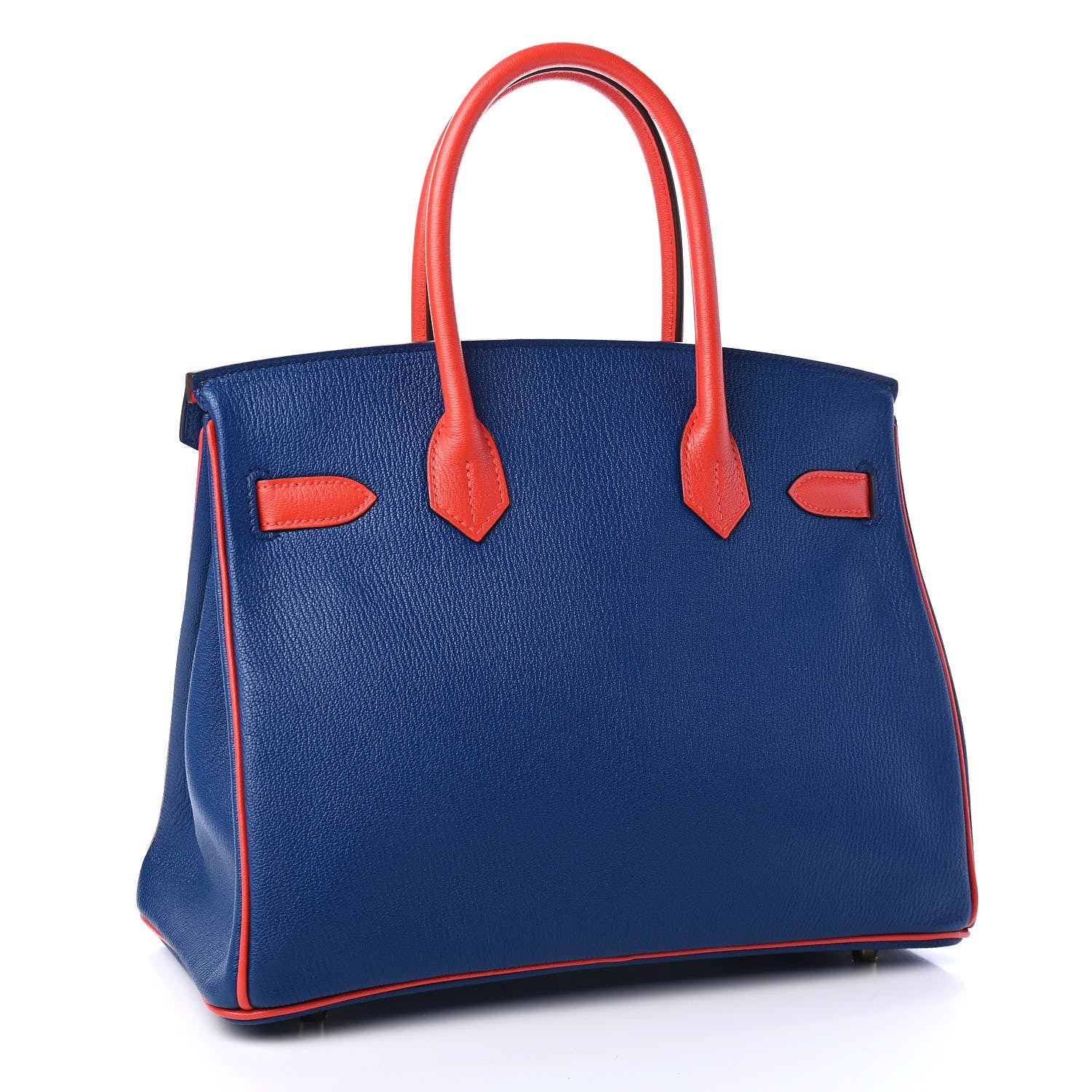 Hermes Chevre Mysore Horseshoe Birkin 30 Rose Jaipur Bleu Saphir 3 of 12