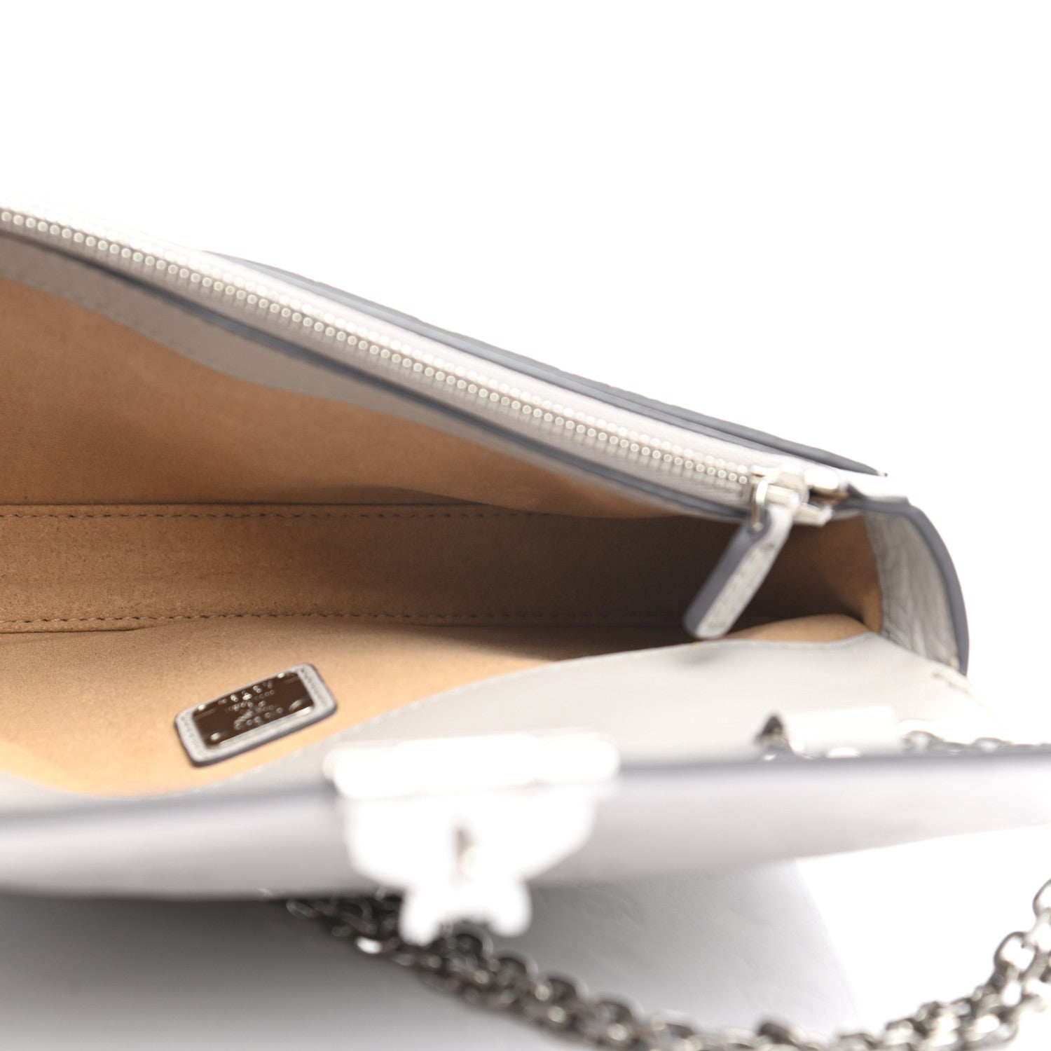 MCM Calfskin Ottomar Wallet On Chain Grey 5 of 10