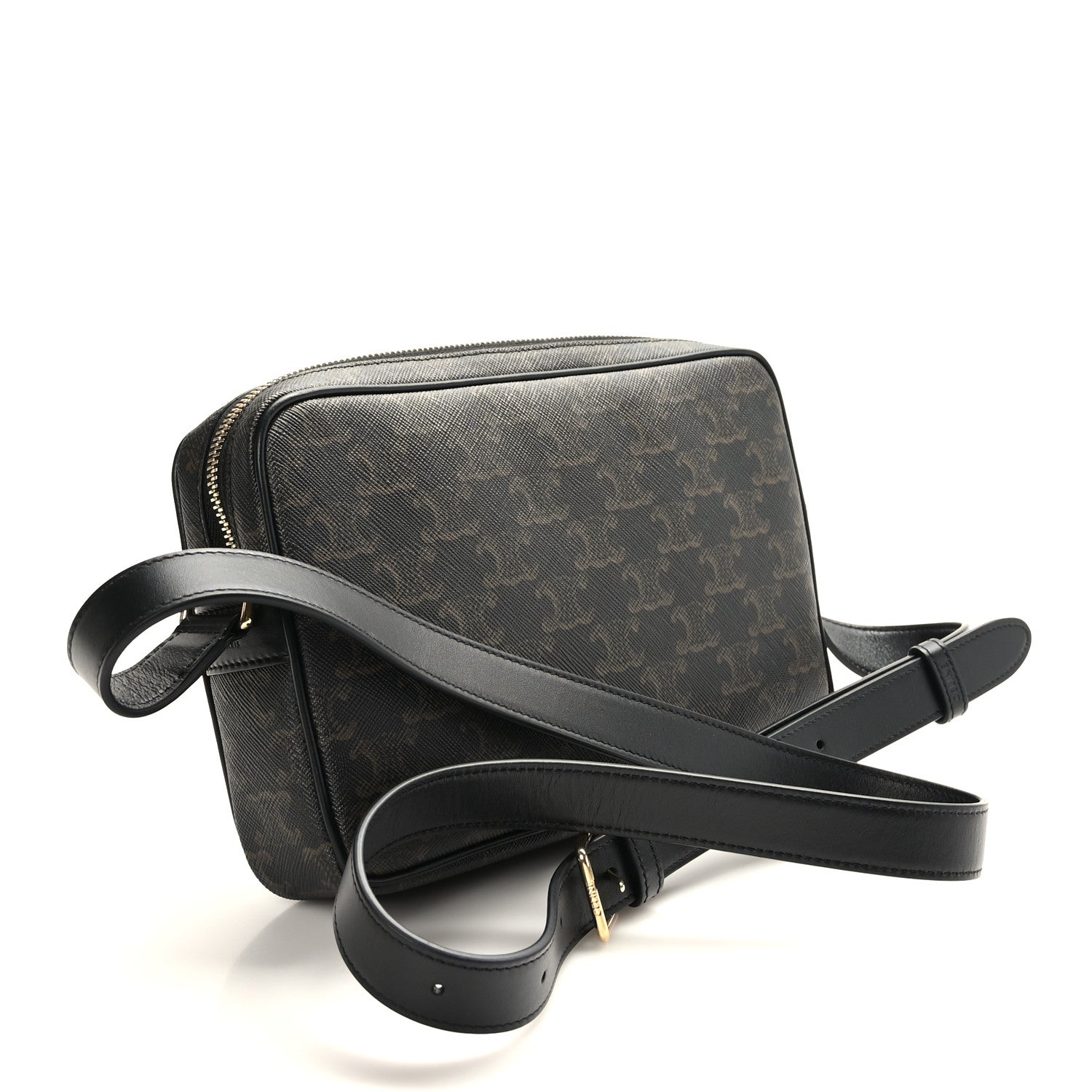 Celine Triomphe Canvas Medium Messenger Bag Black 3 of 8