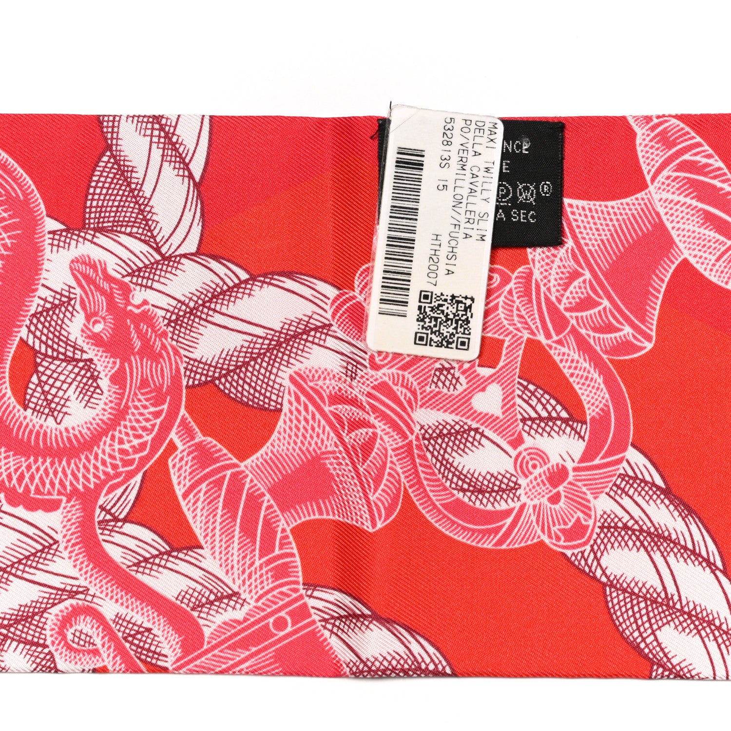 Hermes Silk Della Cavalleria Maxi Twilly Vermillon Fuchsia 4 of 4