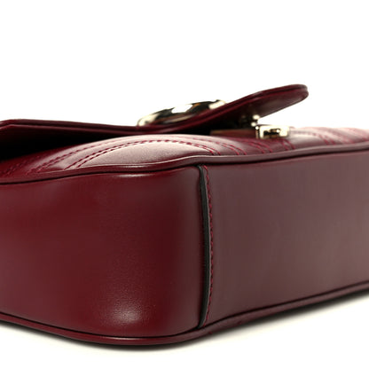 Gucci Calfskin Matelasse Mini GG Marmont Shoulder Bag Rosso Ancora 10 of 11