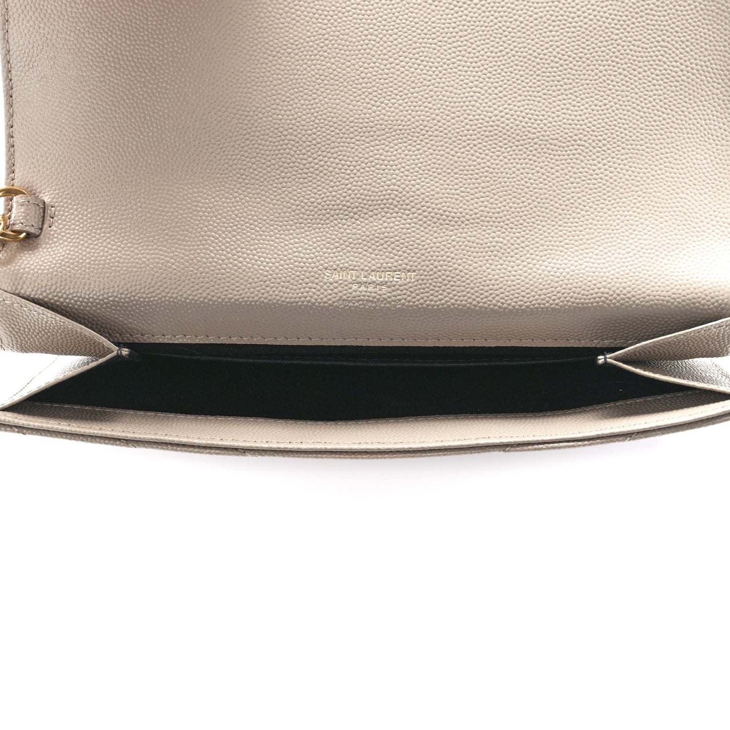 Grain De Poudre Matelasse Chevron Monogram Envelope Clutch Dark Beige