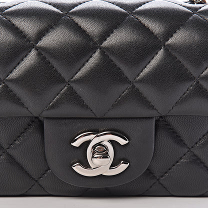 Chanel Lambskin Quilted Extra Mini Rectangular Flap Black 10 of 15