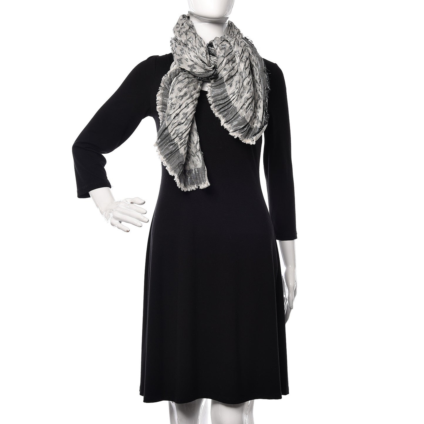 Silk Wool Monogram Ikat Scarf