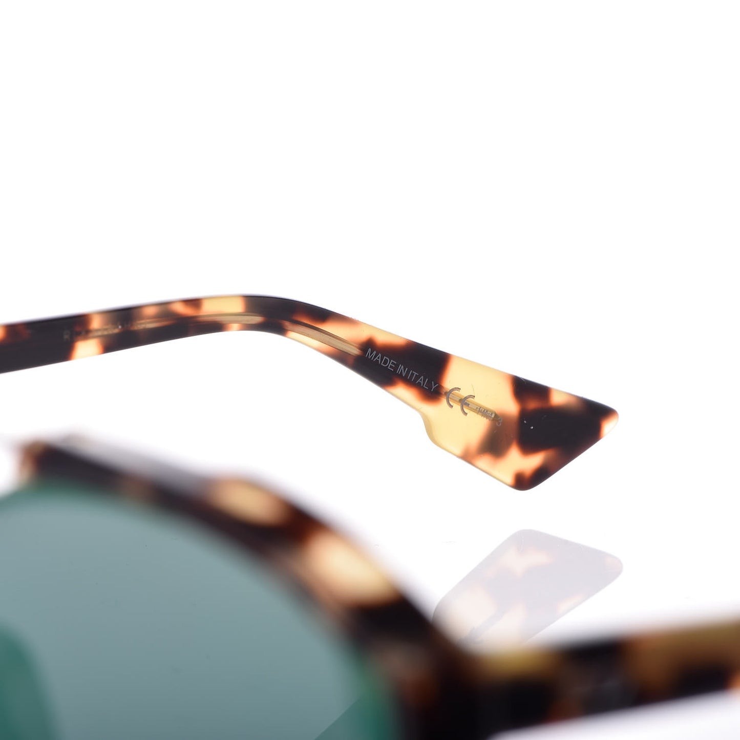 Abstract Square Mirrored Sunglasses Spotted Havana Green