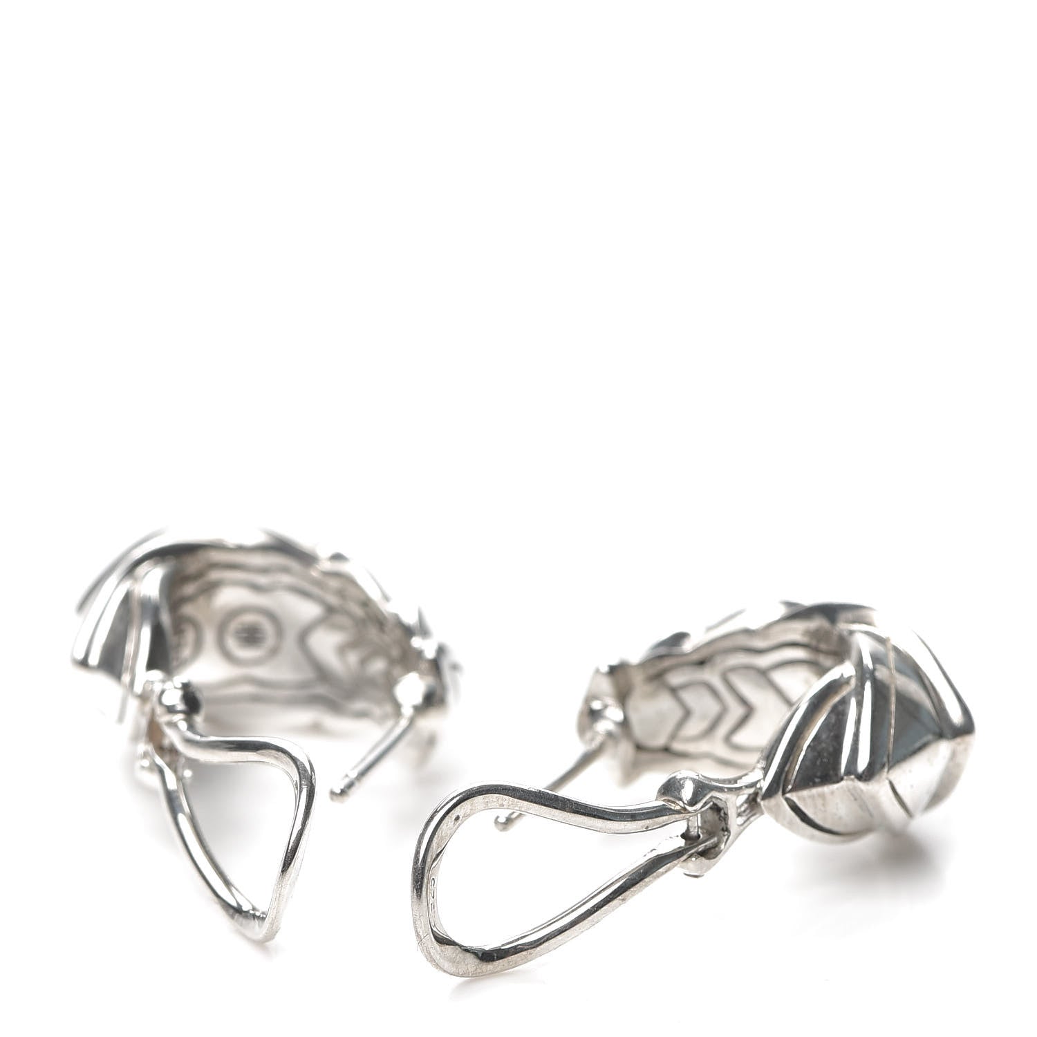 John Hardy Sterling Silver Legends Naga Buddha Belly Earrings 3 of 4