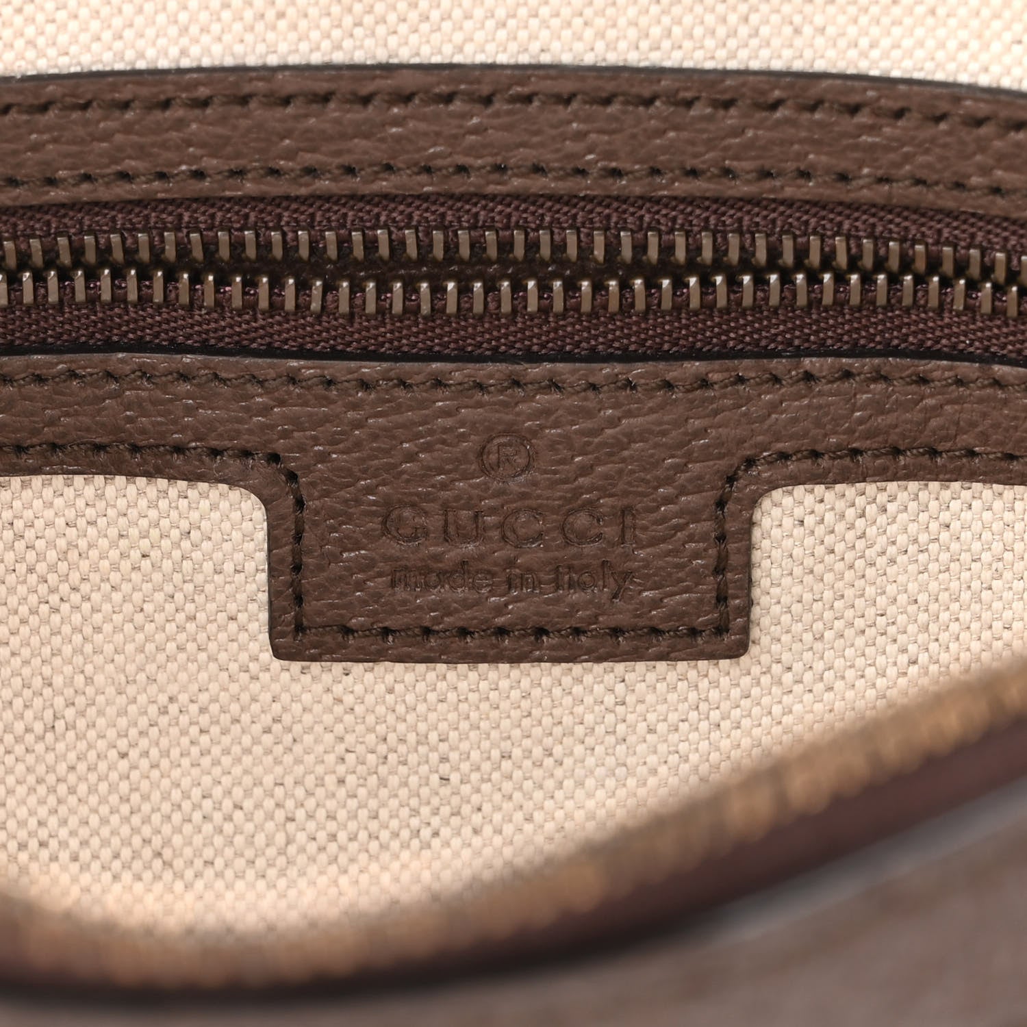 Gucci GG Supreme Monogram Textured Dollar Calfskin Web Ophidia Wristlet Shoulder Bag Beige Ebony New Acero 6 of 10