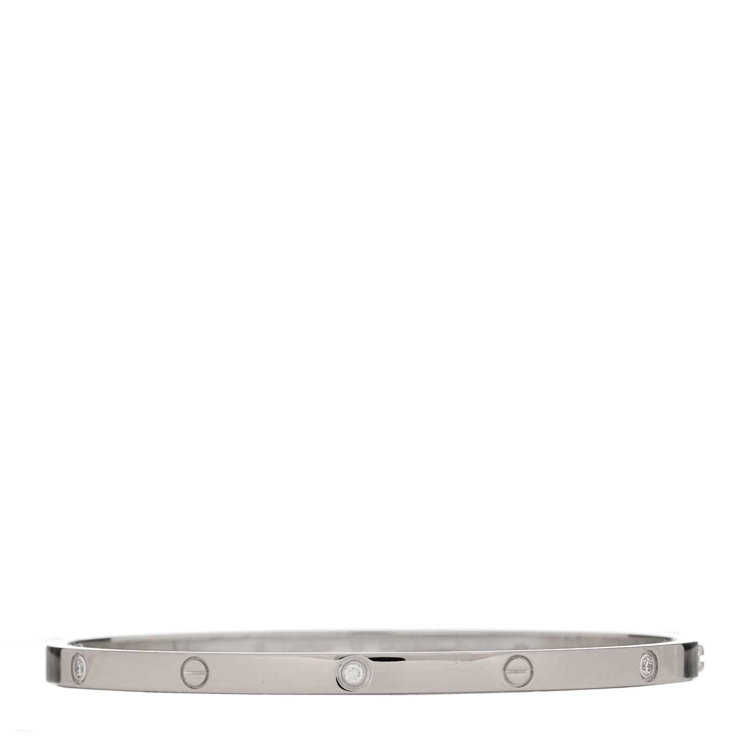 18K White Gold 6 Diamond Small LOVE Bracelet 17