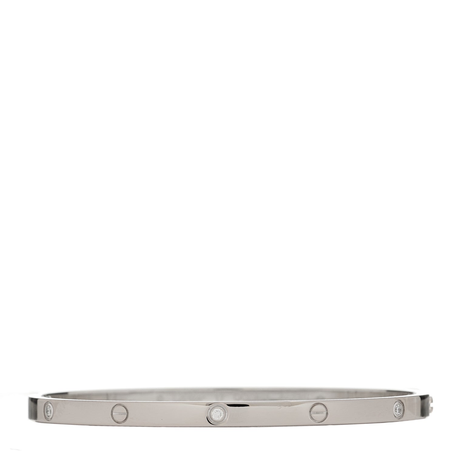 Cartier 18K White Gold 6 Diamond Small LOVE Bracelet 17 1 of 8