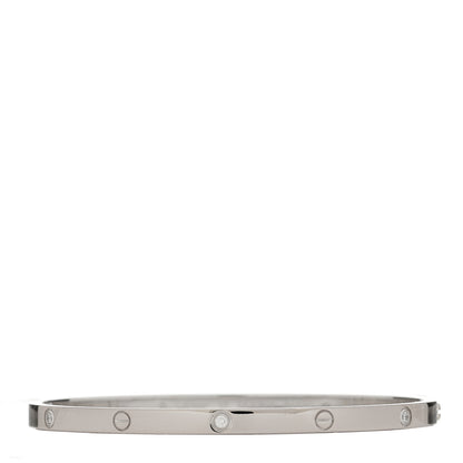 Cartier 18K White Gold 6 Diamond Small LOVE Bracelet 17 1 of 8