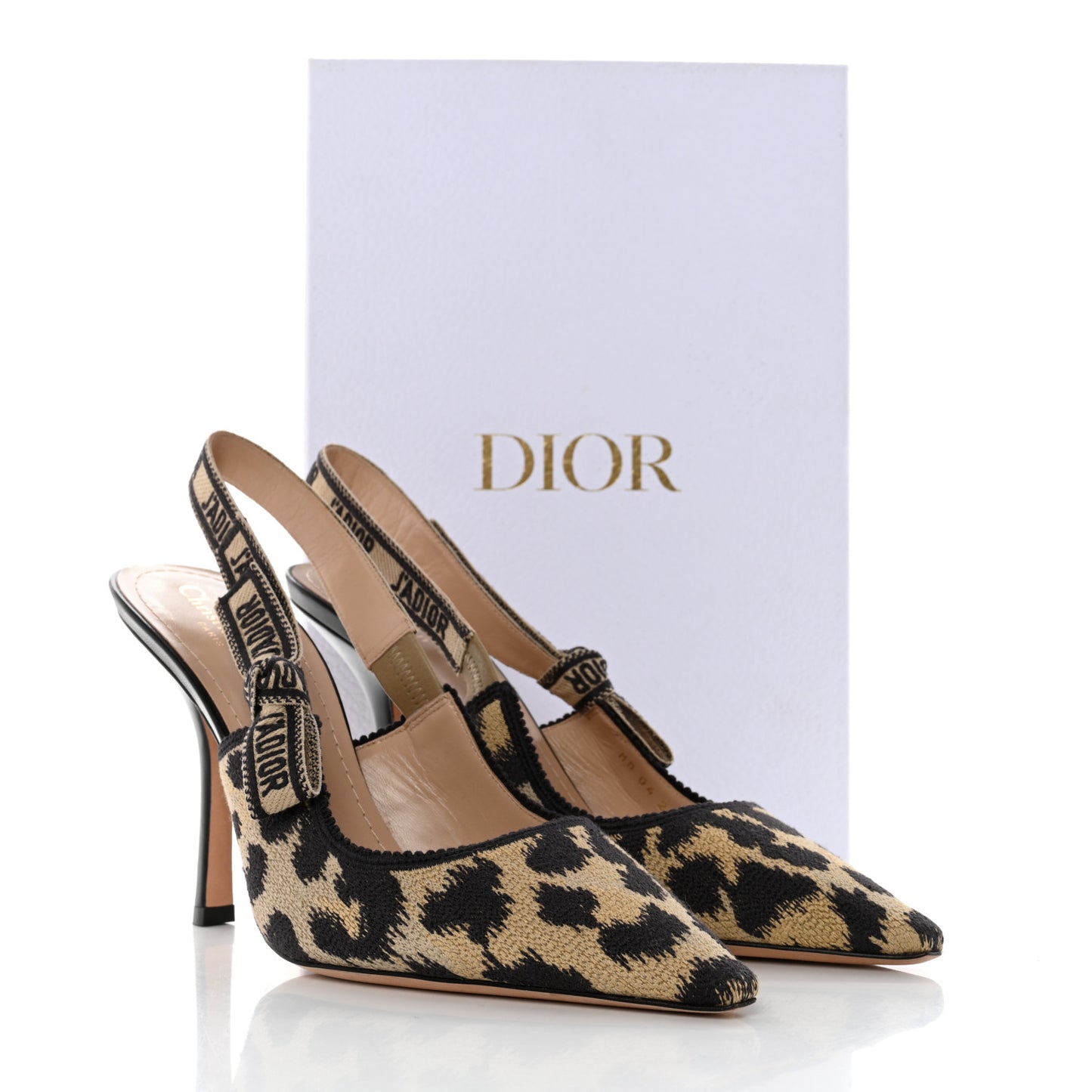 Mizza Cotton Ribbon Embroidered J'Adior Slingback 100mm Pumps 41 Natural