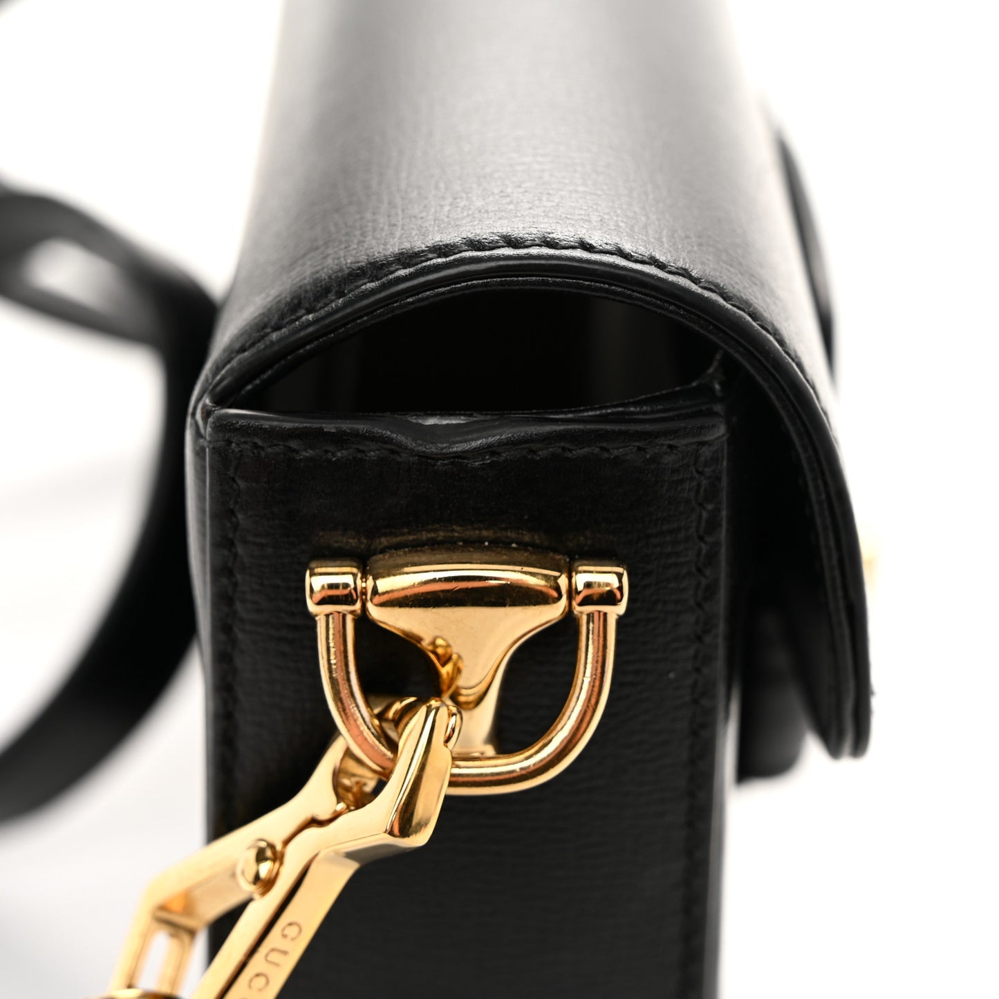 Azalea Calfskin Web Mini Horsebit 1955 Shoulder Bag Black