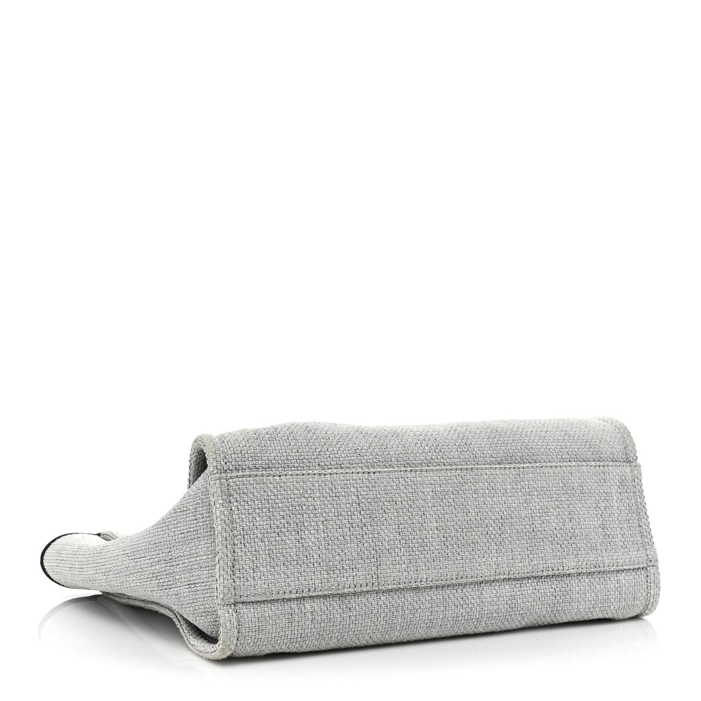 Woven Straw Raffia Small Deauville Tote Grey