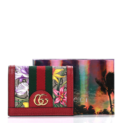 Gucci GG Supreme Monogram Flora Web Ophidia Card Case Red 9 of 9