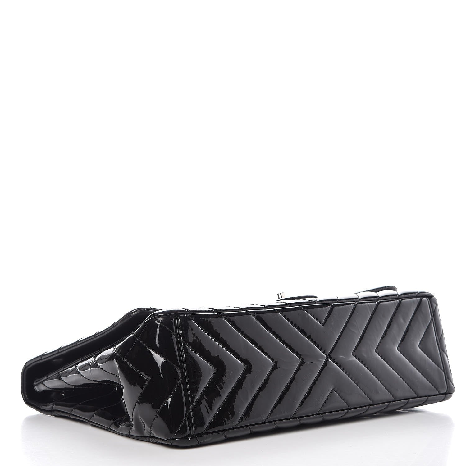 Chanel Patent Chevron Quilted Maxi Single Flap Black 5 of 12