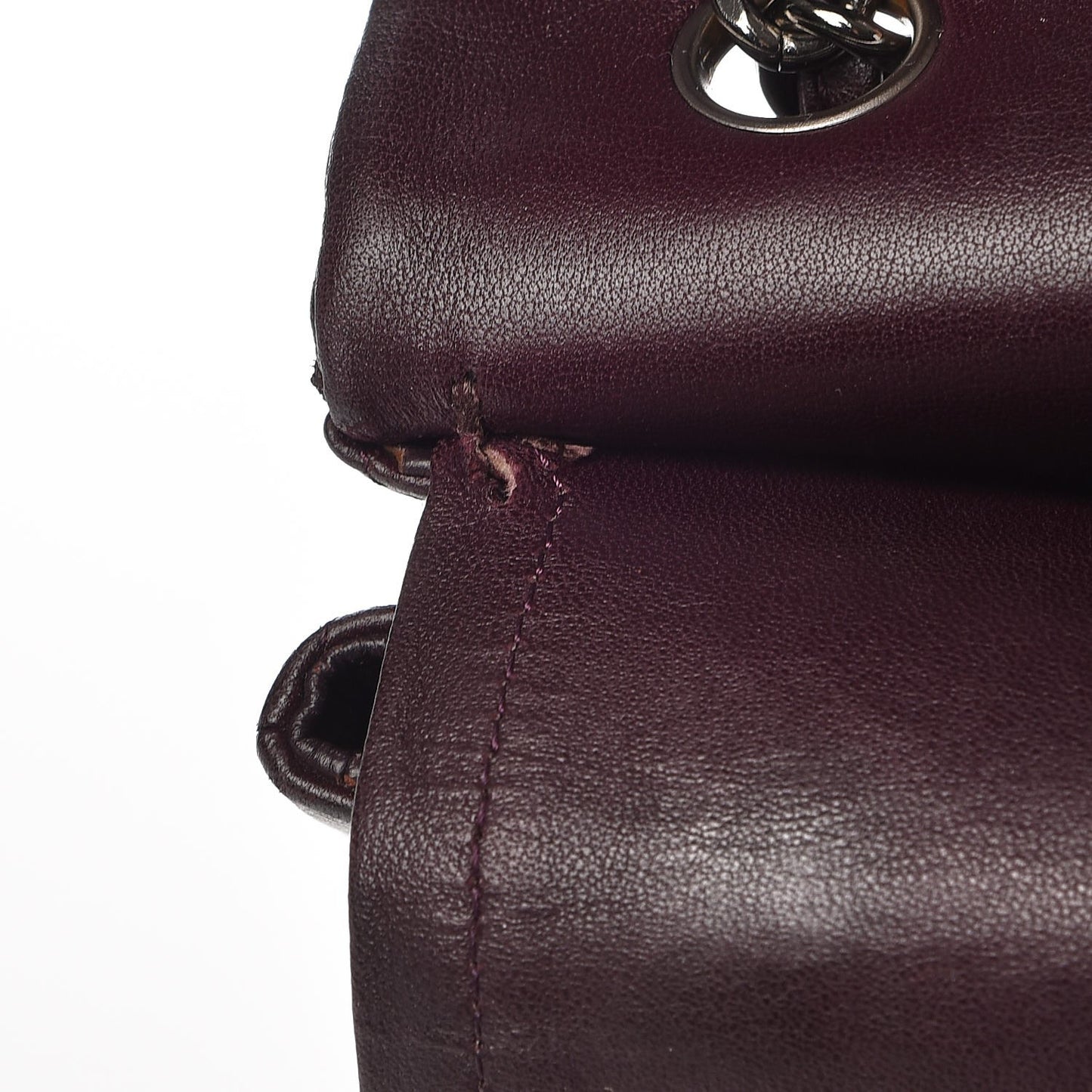 Lambskin Quilted Jumbo Double Flap Dark Purple