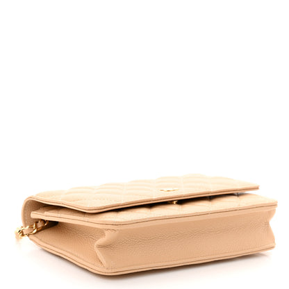 Chanel Caviar Quilted Wallet on Chain WOC Beige Clair 4 of 10