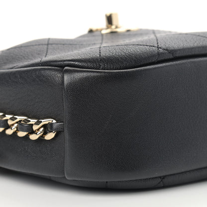 Chanel Goatskin Quilted Small Casual Trip Camera Case Black 8 of 11