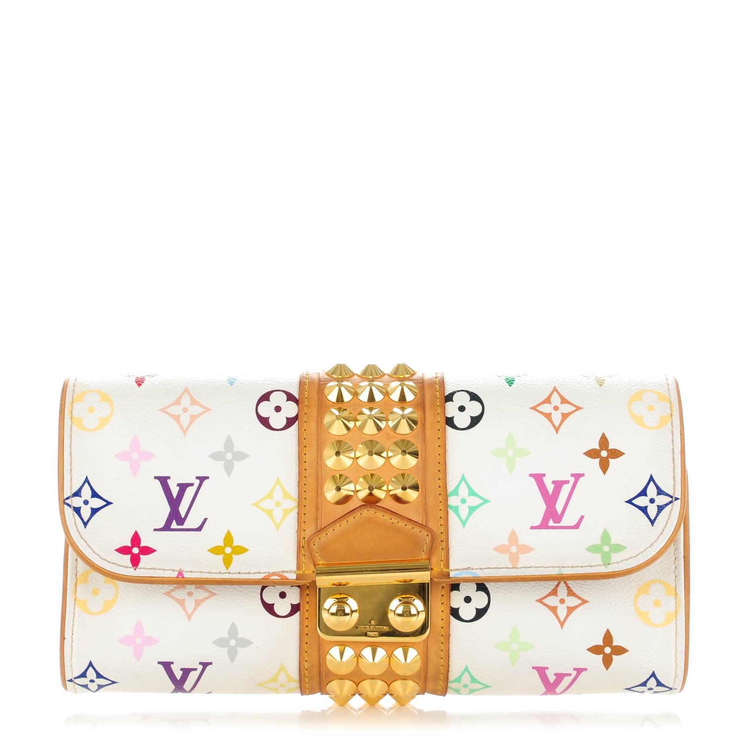 Louis Vuitton Monogram Multicolor Courtney Clutch White 1 of 7