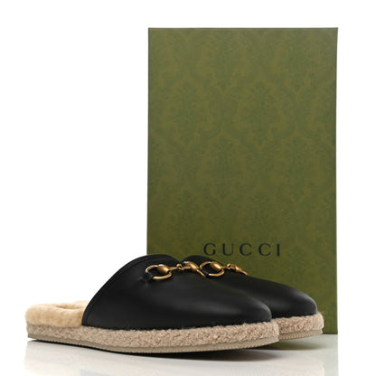 Gucci Nappa Wool Womens Fria Slippers 39 Black Butterscotch 9 of 9