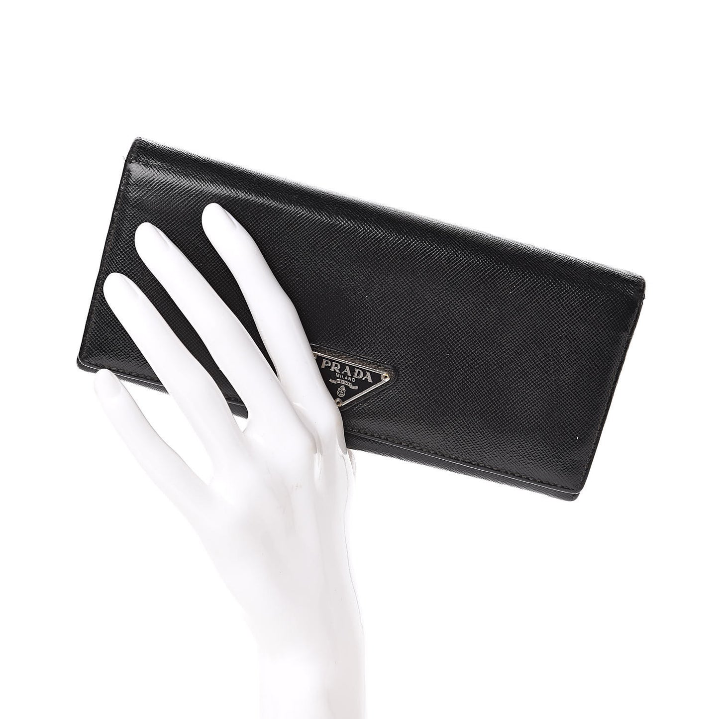 Saffiano Continental Flap Wallet Black
