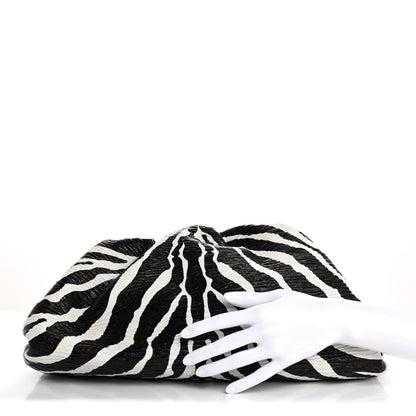 Bottega Veneta Nappa Zebra Print The Pouch Oversized Clutch White Black 2 of 10