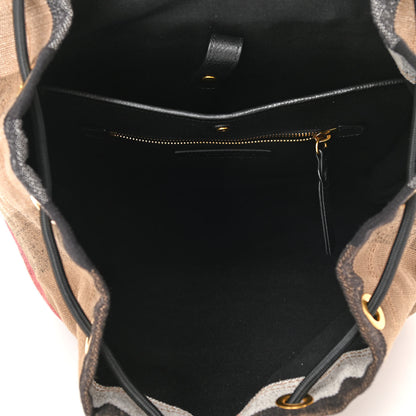Burberry Canvas Mega Check Small Brookdale Backpack Black 5 of 12