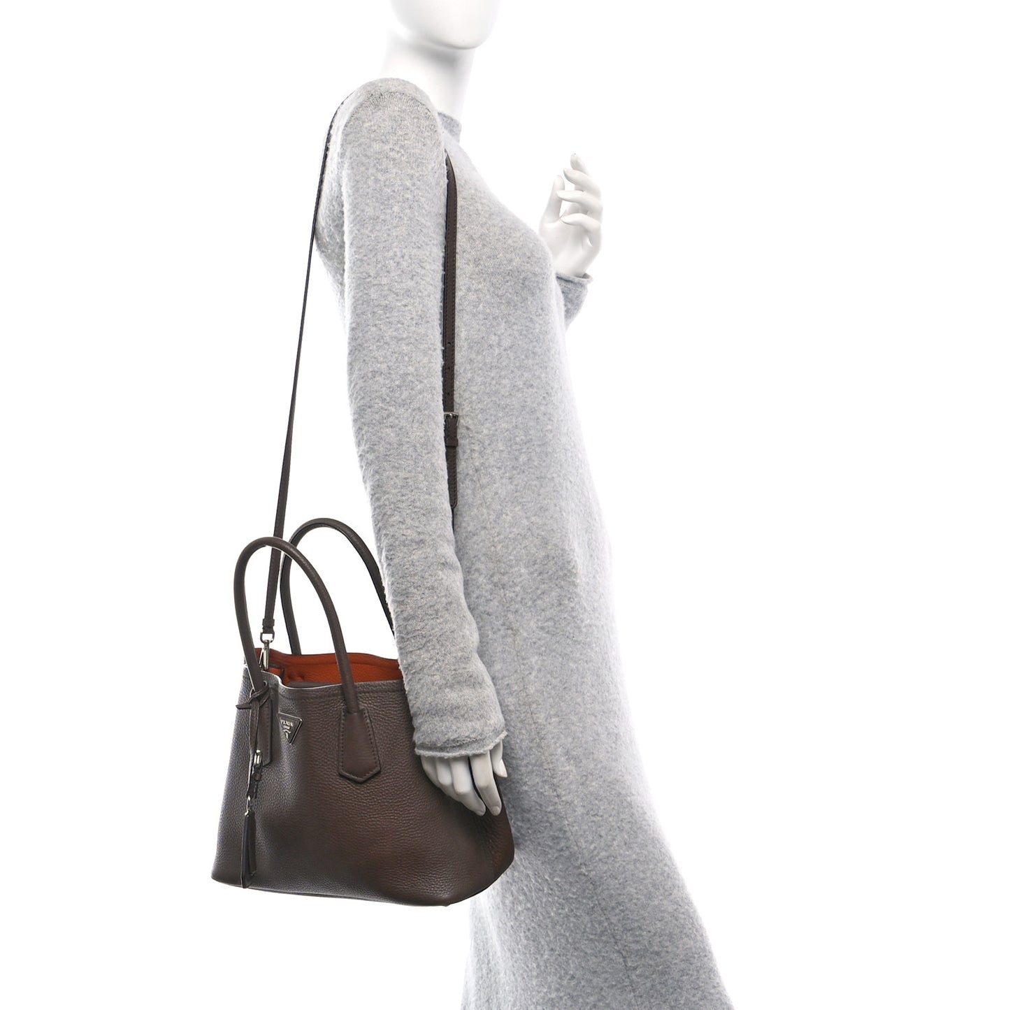 Vitello Daino Small Double Bag Bruciato Rame