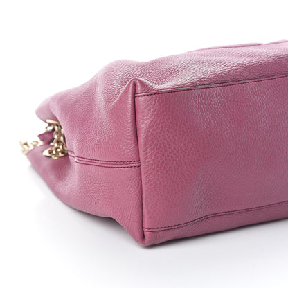 Gucci Pebbled Calfskin Medium Soho Chain Shoulder Bag Peonia Flower 7 of 8