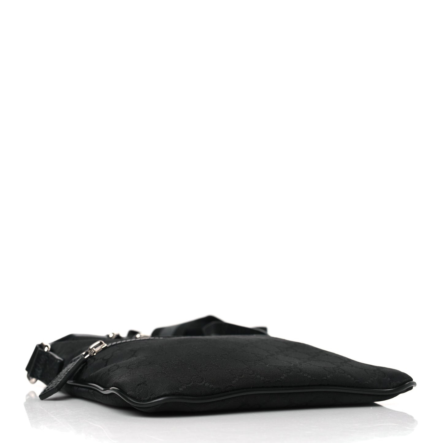 Nylon Monogram Mini Flat Messenger Bag Black