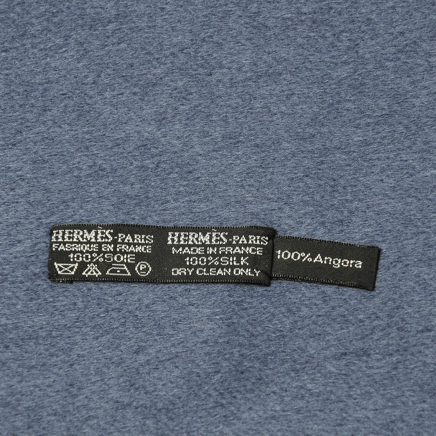Hermes Silk Angora H New York Scarf Bleu Marine Ciel 4 of 4