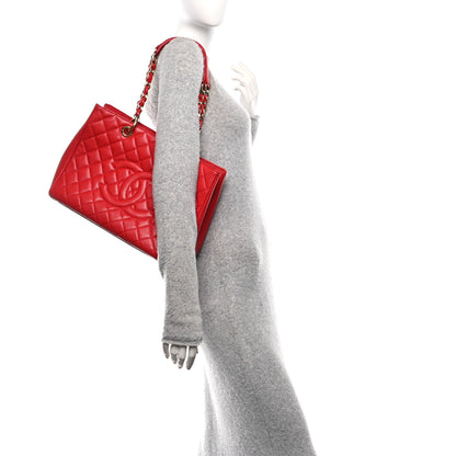 Chanel Caviar Quilted Grand Shopping Tote GST Red 2 of 10