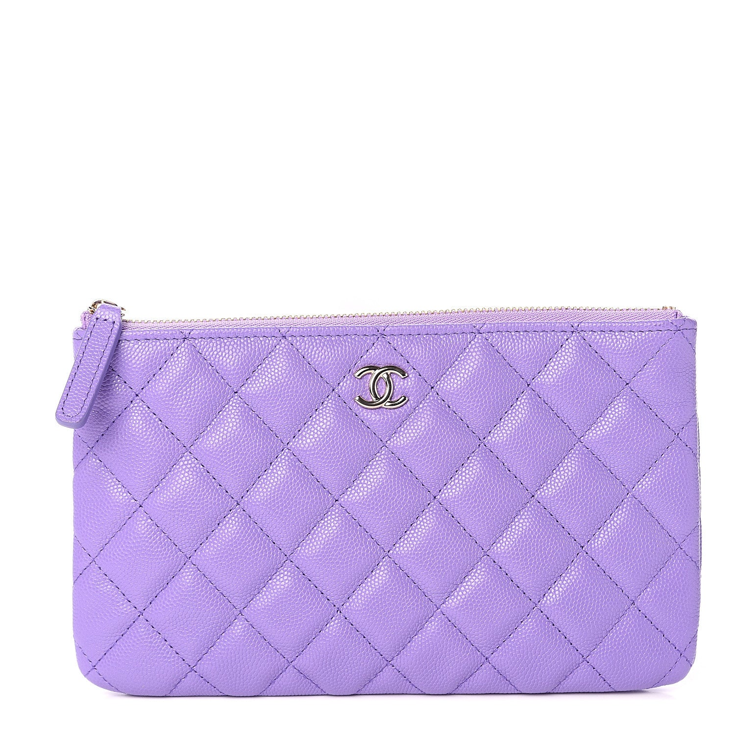 Chanel Caviar Quilted Small Zipped Pouch Purple 1 of 6