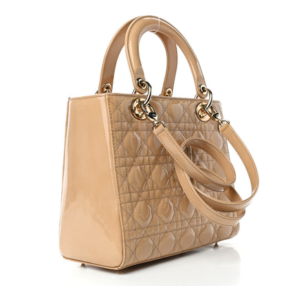 Christian Dior Patent Cannage Medium Lady Dior Dark Beige 2 of 5
