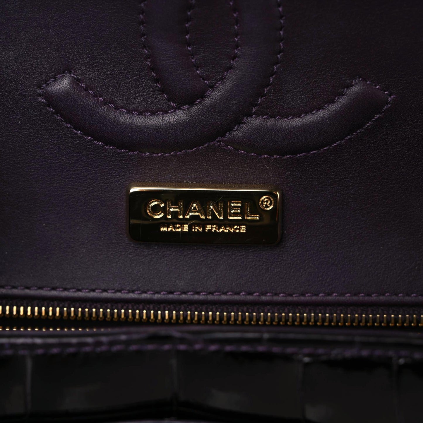 Alligator Medium Double Flap Purple