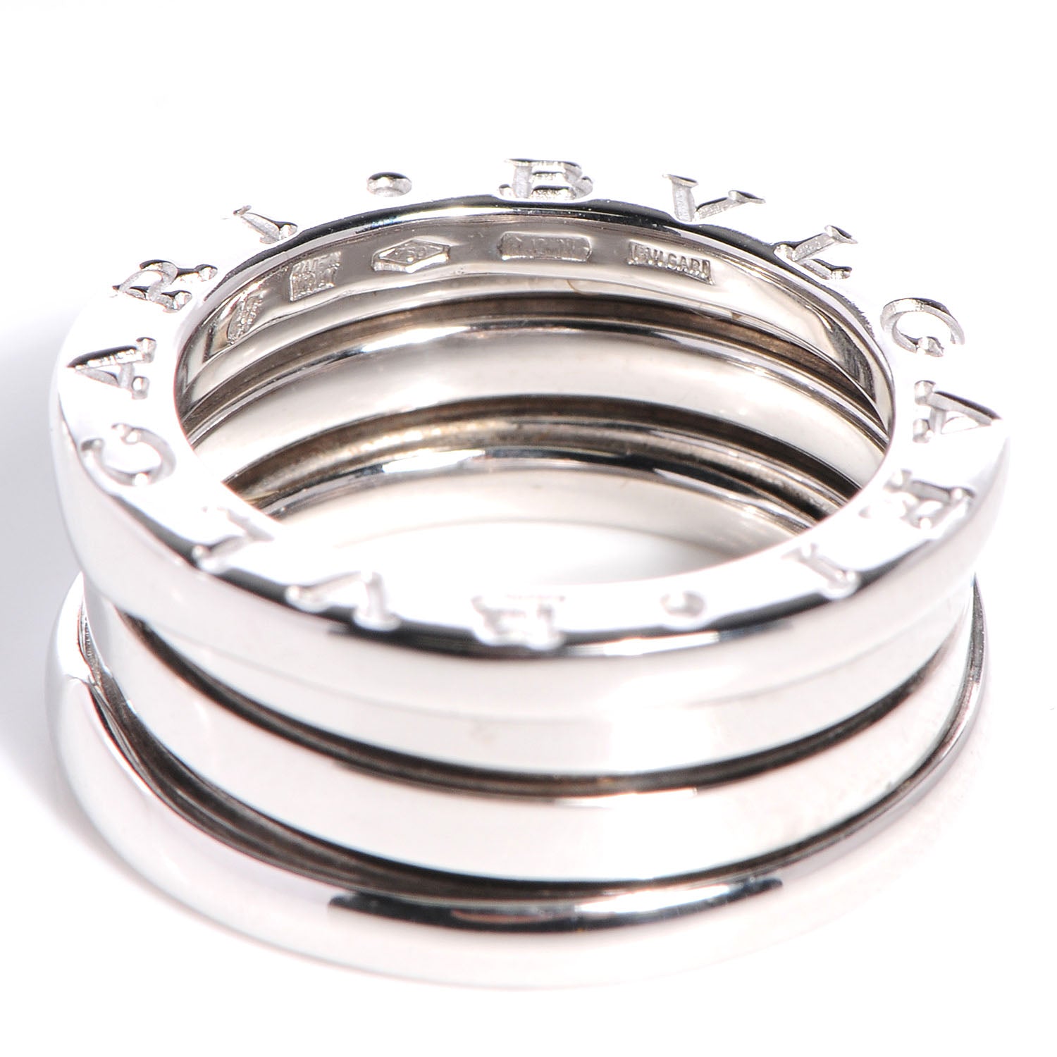 Bulgari 18K White Gold B.Zero1 Three-Band Ring 47 4 3 of 5
