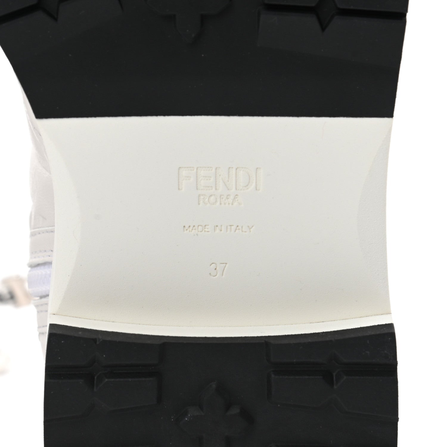Fendi Nappa FF Embossed Womens Biker Boots 37 Snow 6 of 9