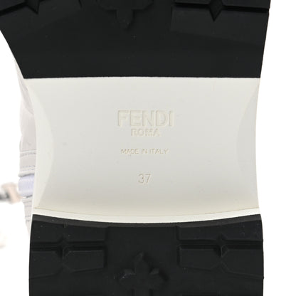 Fendi Nappa FF Embossed Womens Biker Boots 37 Snow 6 of 9
