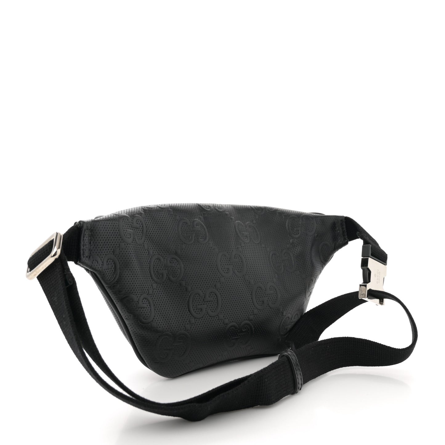 Calfskin GG Tennis Embossed Belt Bag Black