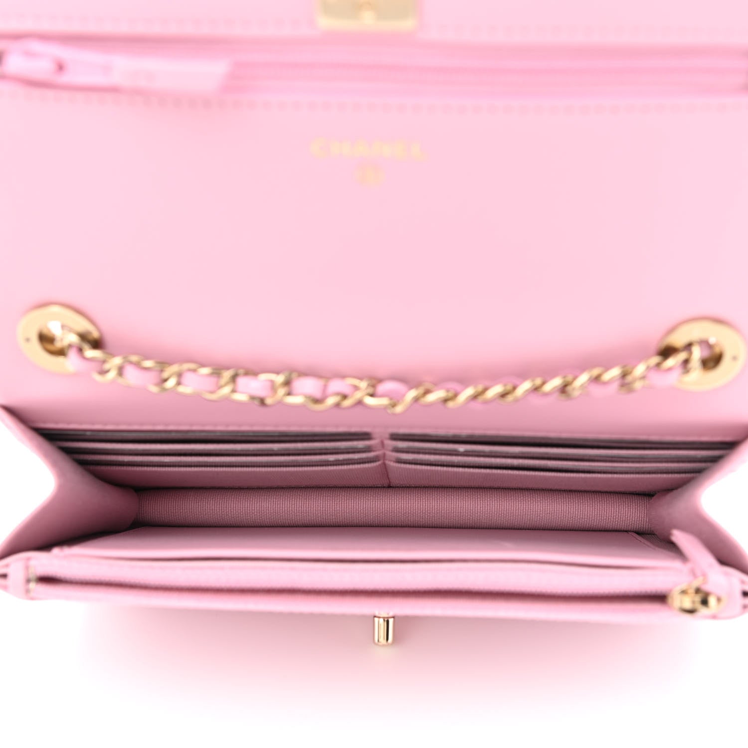 Chanel Lambskin Quilted Trendy CC Wallet On Chain WOC Pink 5 of 12