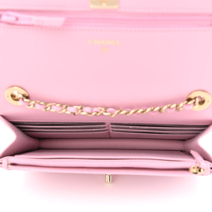 Chanel Lambskin Quilted Trendy CC Wallet On Chain WOC Pink 5 of 12
