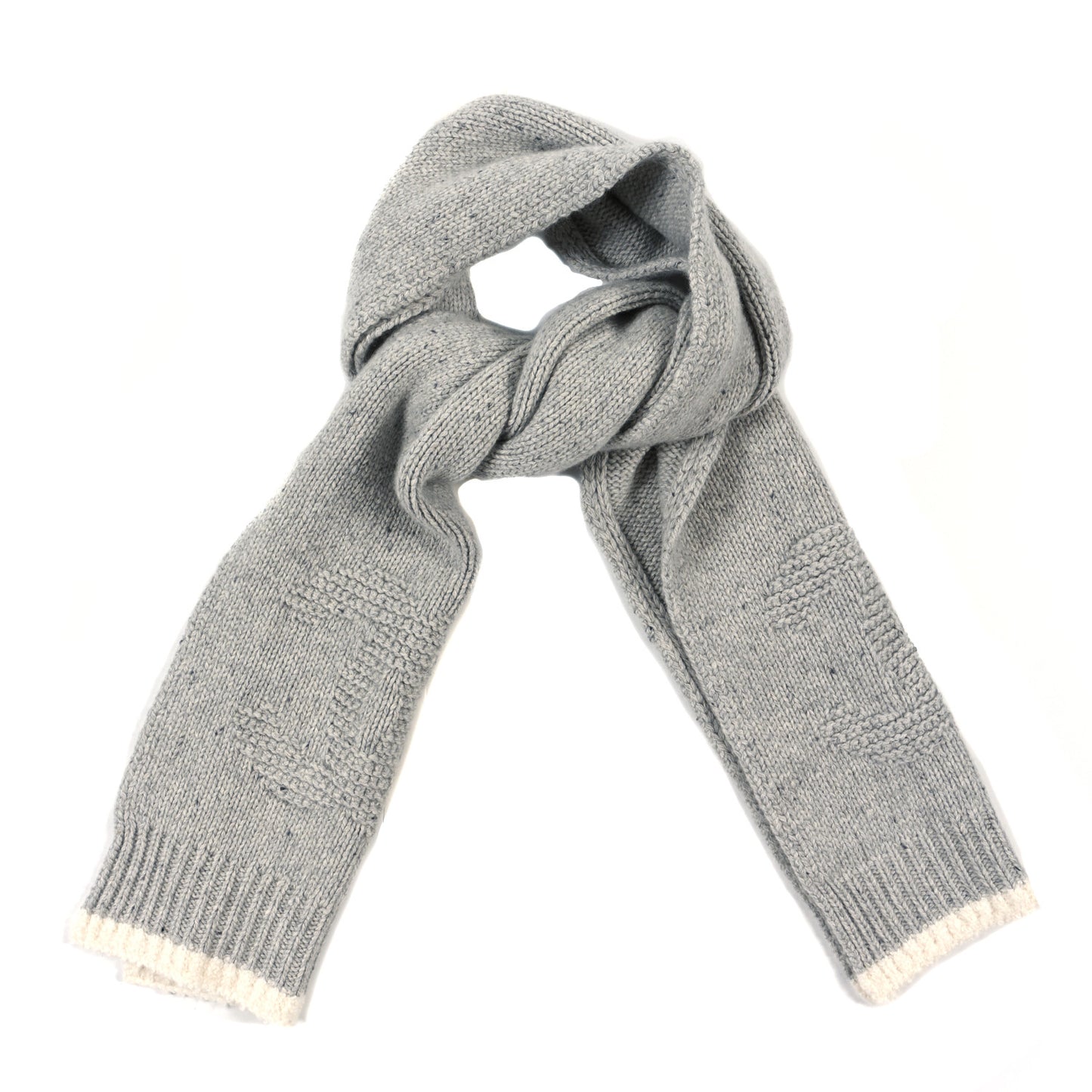 Cashmere Silk CC Stole Light Grey White