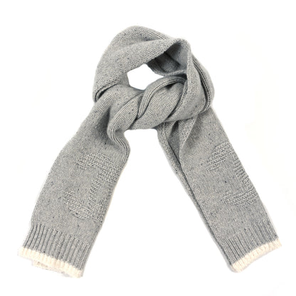 Chanel Cashmere Silk CC Stole Light Grey White 1 of 5