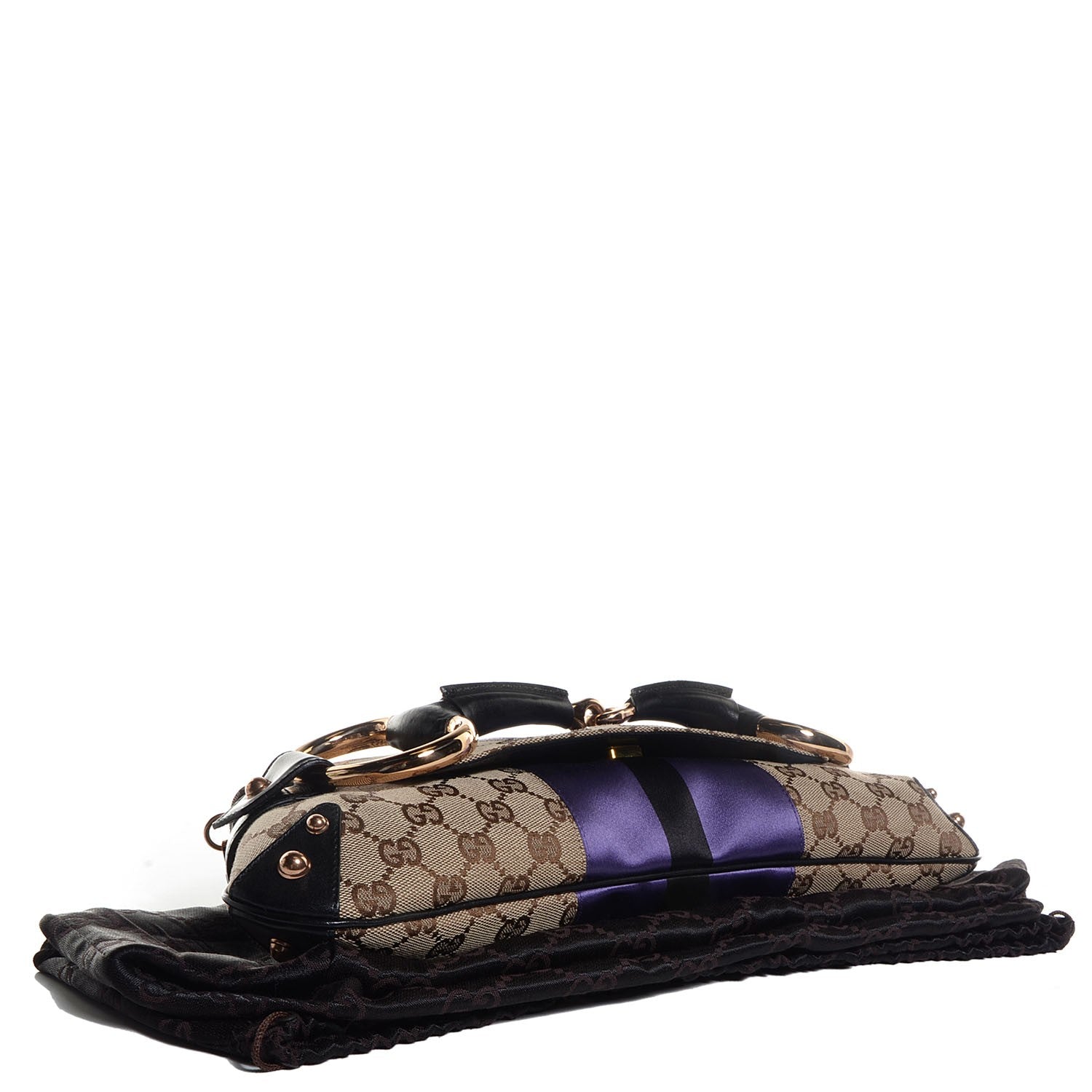 Gucci Monogram Horsebit Web Clutch Purple 4 of 7