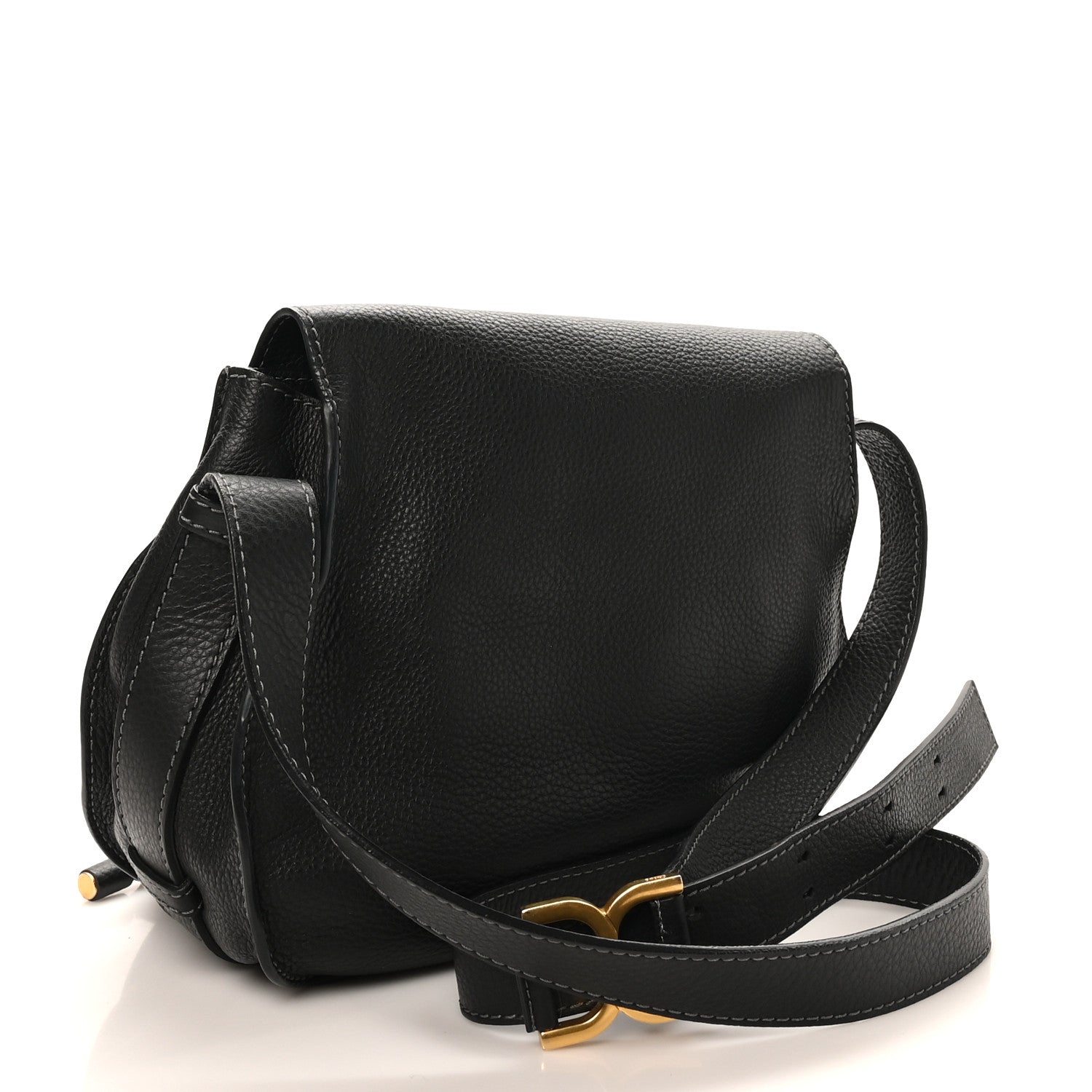 Chloe Grained Calfskin Medium Marcie Saddle Bag Black 3 of 9