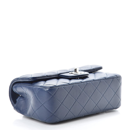 Chanel Lambskin Quilted Mini Rectangular Flap Dark Blue 4 of 12