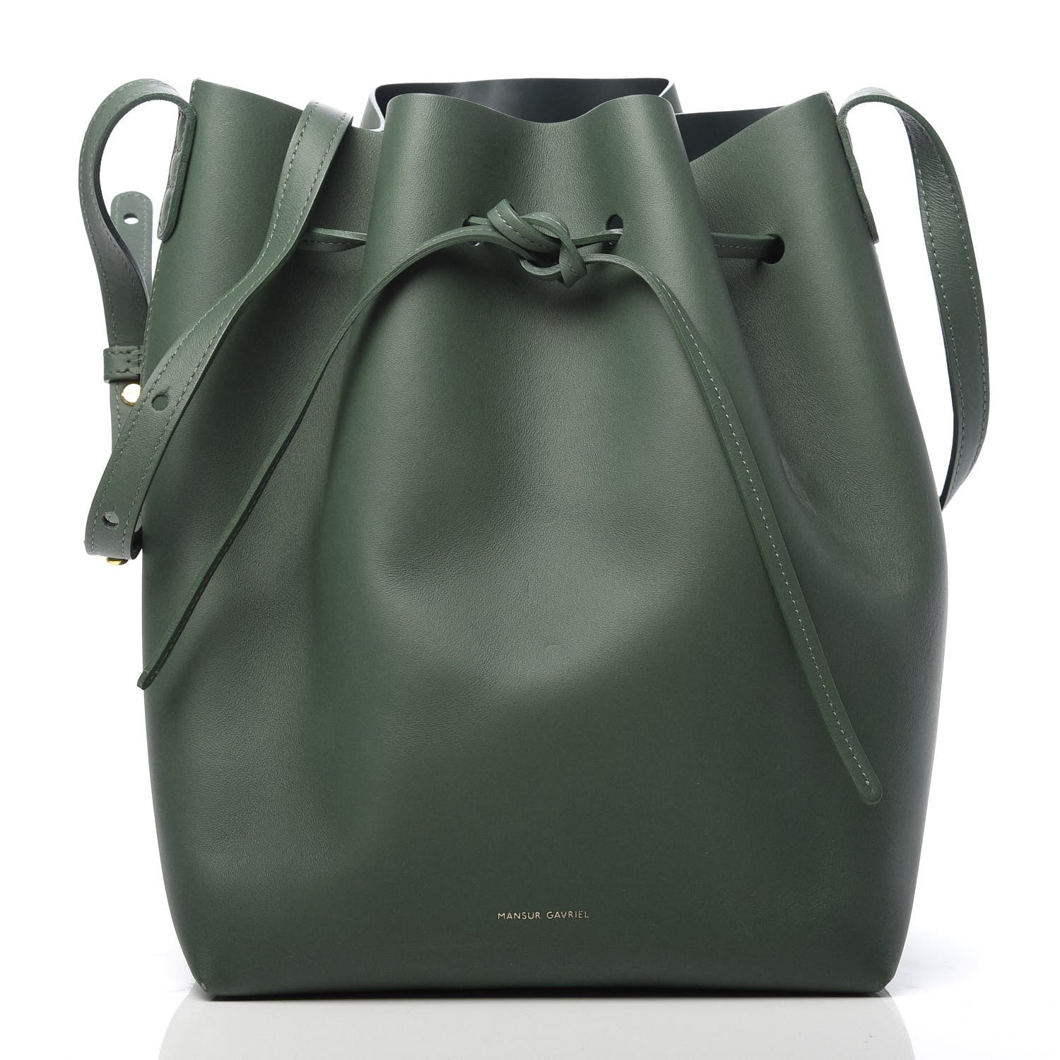 Mansur Gavriel Calfskin Bucket Bag Moss 2 of 14